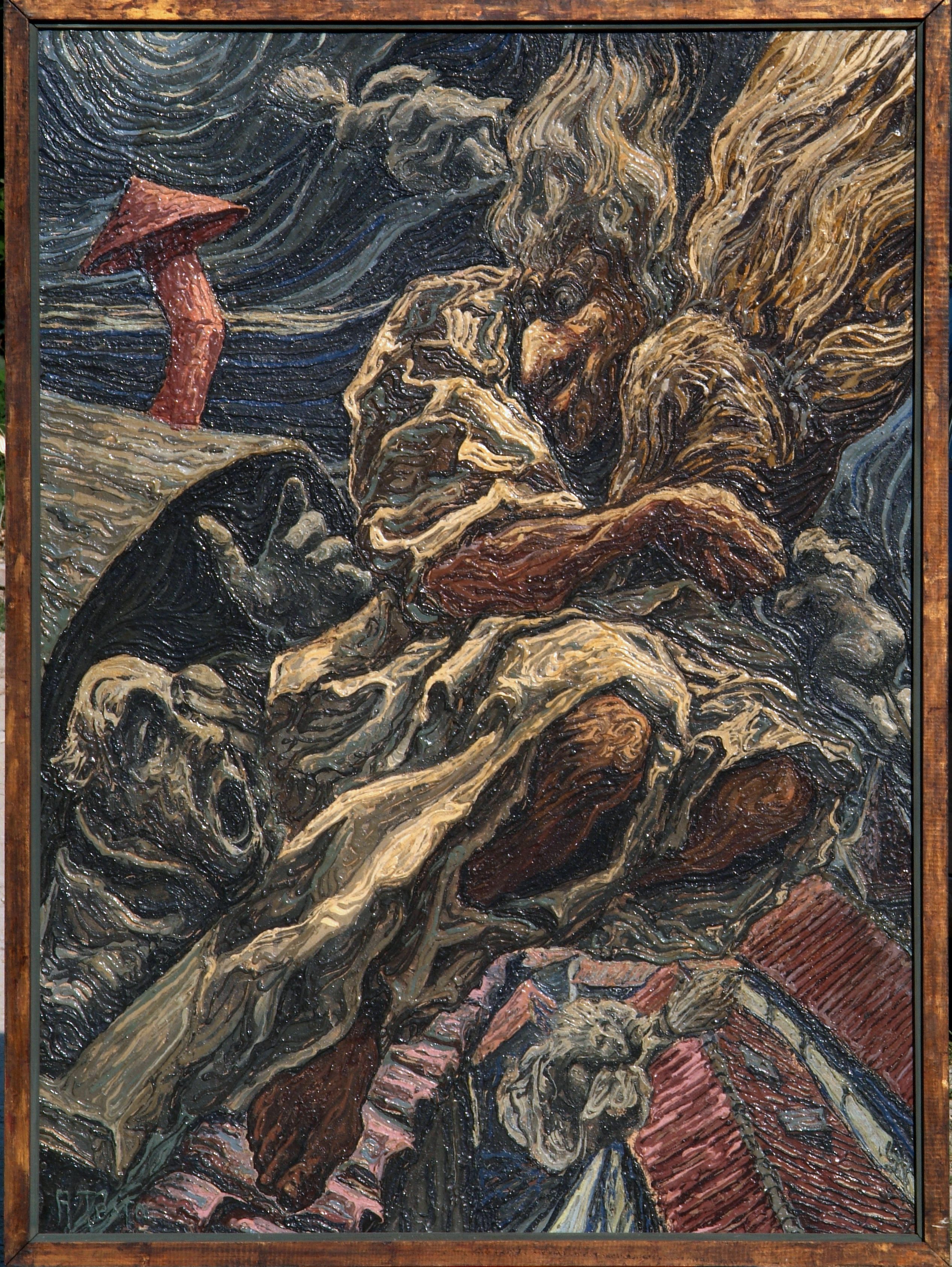 Colloquio con le streghe, Olio su tela, cm 112 x 152, Anni ’80