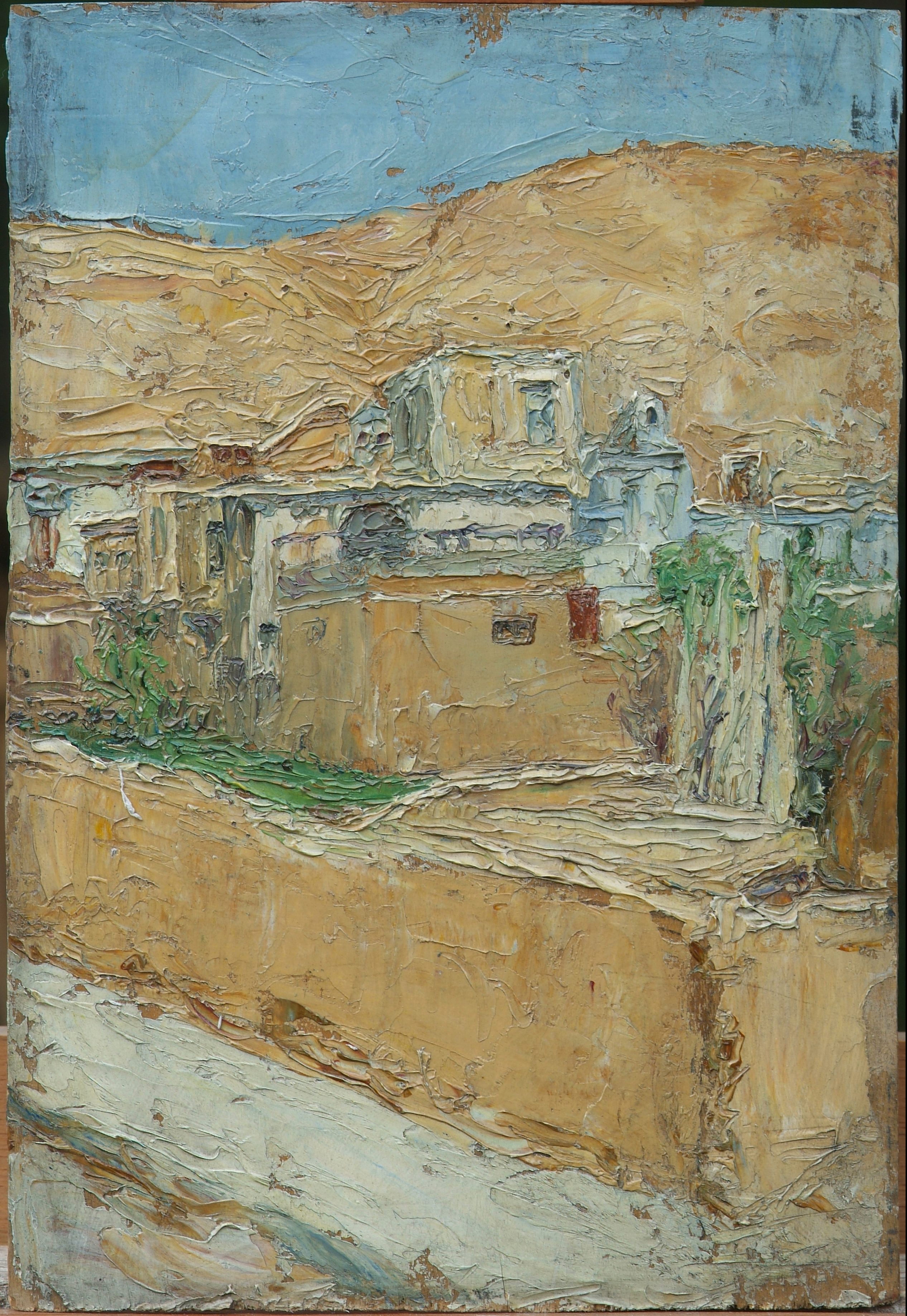 Quartiere verso il Gebel, Olio su tavola, cm 20 x 29, 1928