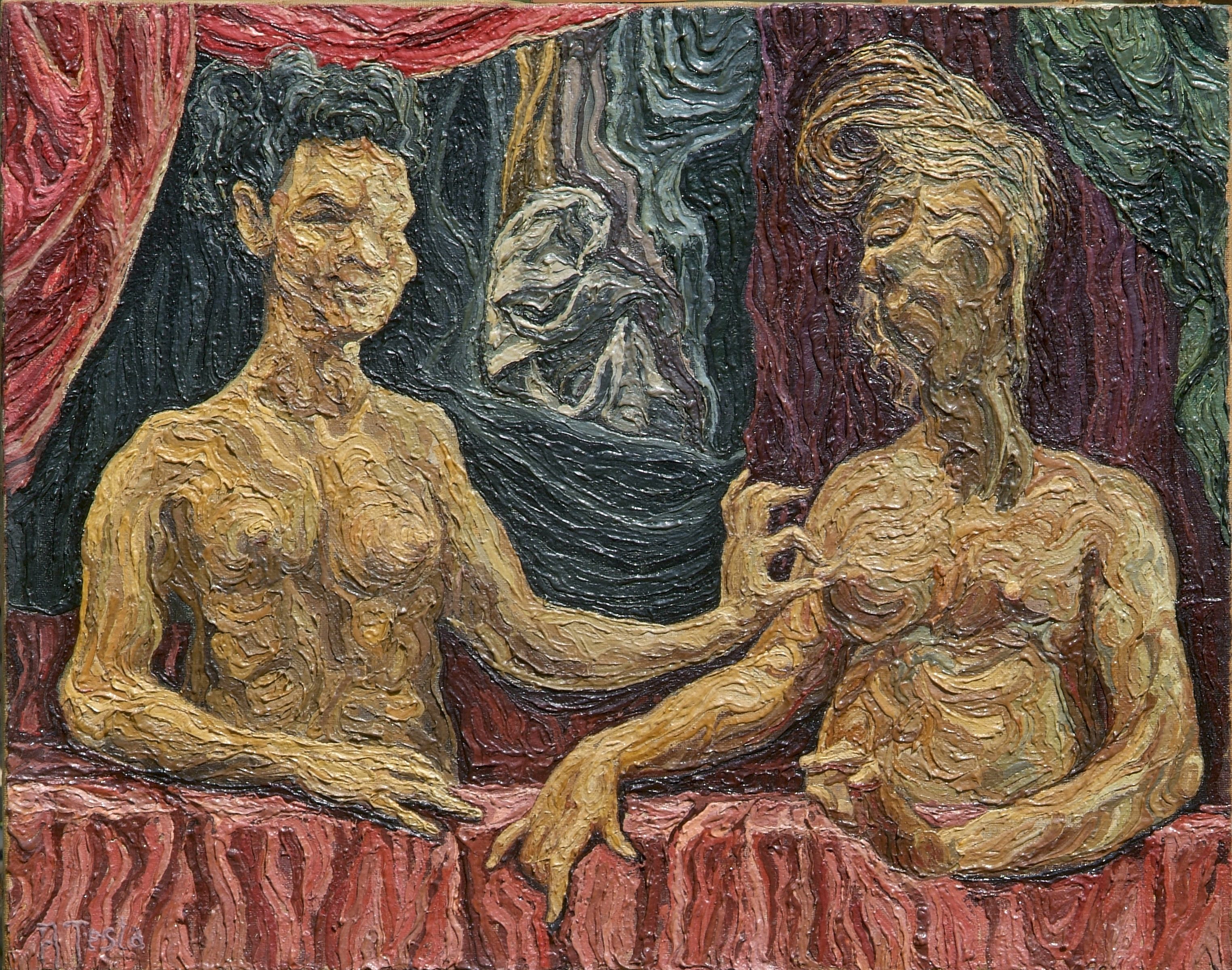 Le sorelle di Poitiers, Olio su tela, cm 95 x 75, Anni ’80